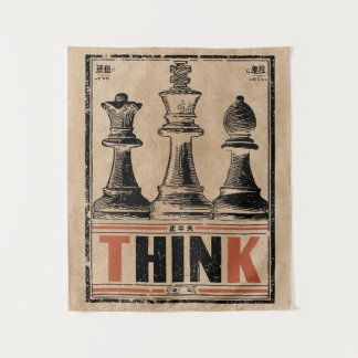 Tapete De Parede Think Chess Vintage Art | Estratégia Wabi Sabi