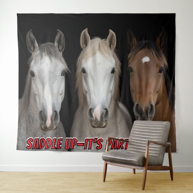 Tapete De Parede Three Horses Party Time Photo Backdrop  (In Situ (Horizontal))