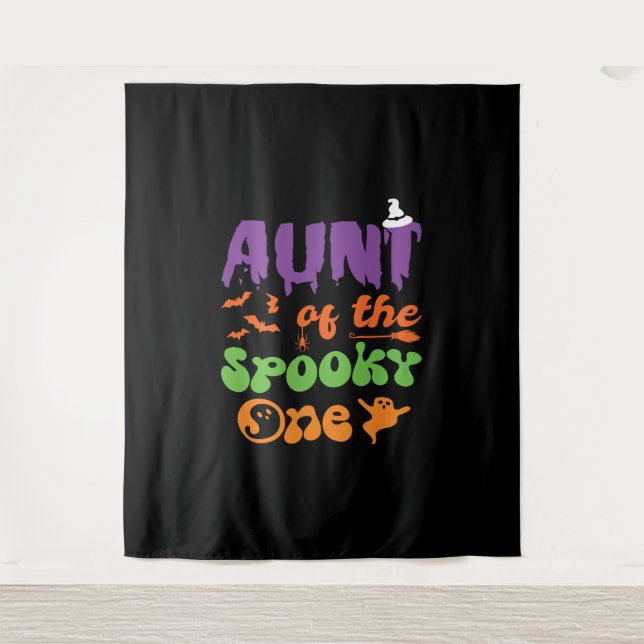 Tapete De Parede Tia Da Festa De Uma Família De Halloween (Frente)