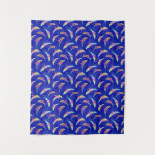 Tapete De Parede Tie Dye Marine Animal Dolphins Marlins