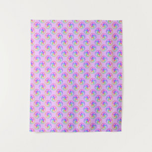 Tapete De Parede Tie Dye Tribal Turtle Moari Sun Rosa