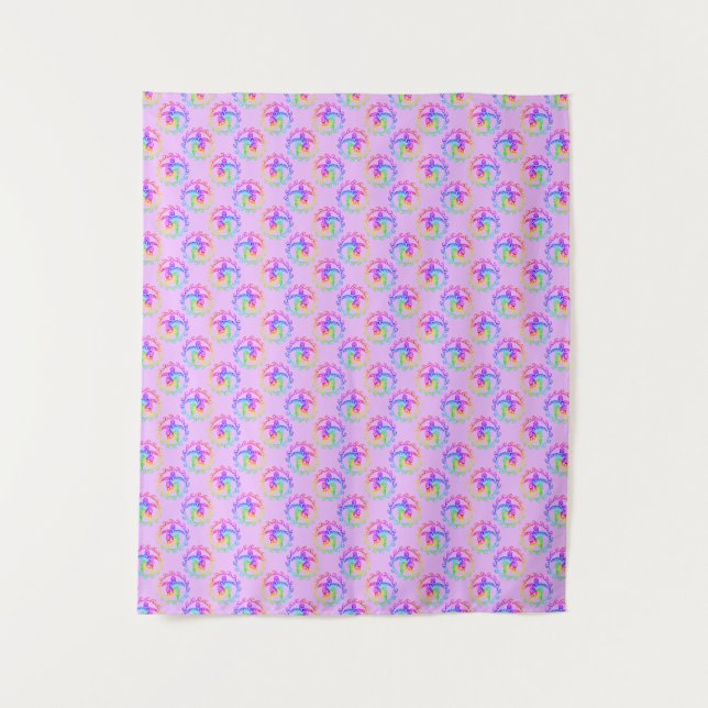Tapete De Parede Tie Dye Tribal Turtle Moari Sun Rosa (Frente)