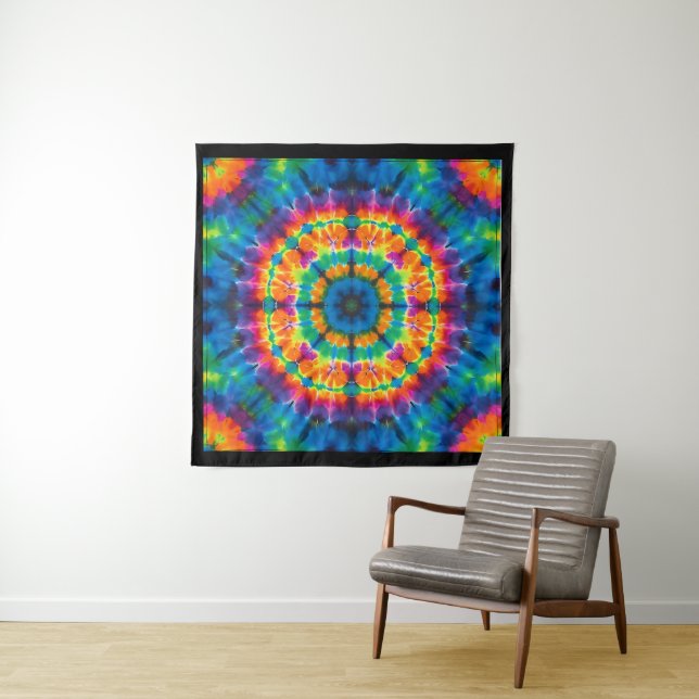 Tapete De Parede Tie-dyed, vibrant colored, tapestry (In Situ)