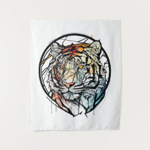 Tapete De Parede Tiger Animal Portrait Vidro Armazenado