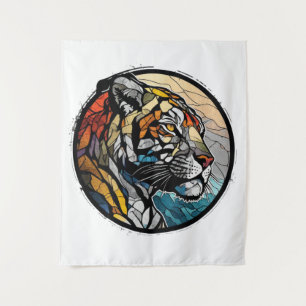 Tapete De Parede Tiger Animal Portrait Vidro Armazenado