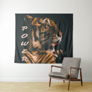 Tapete De Parede Tiger Power Stripes Fierce Motivational