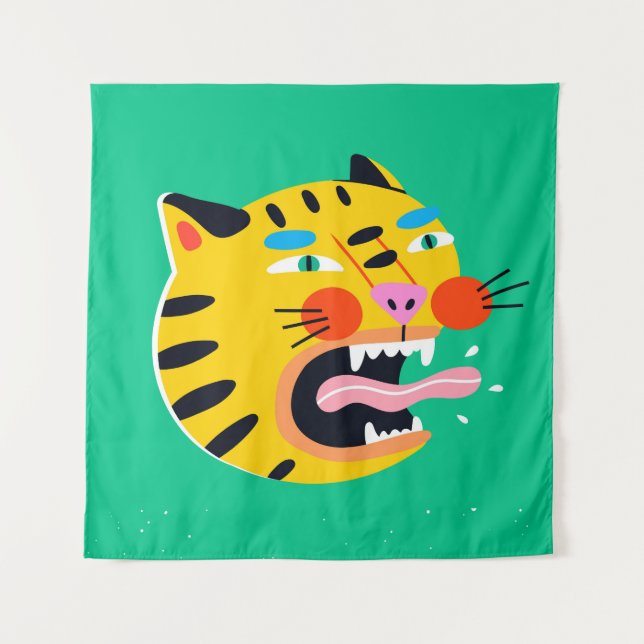 Tapete De Parede tigre abstrato (Frente)