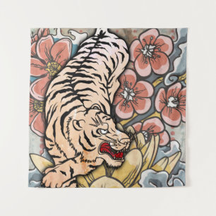 Tapete De Parede Tigre Branco