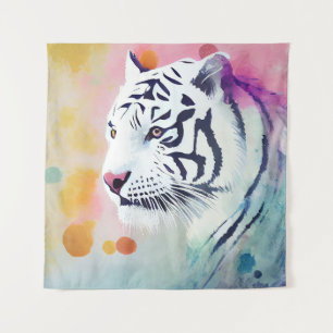 Tapete De Parede Tigre Branco Natureza Selvagem Pintura De Artes An