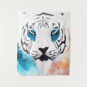 Tapete De Parede Tigre Branco Natureza Selvagem Pintura De Artes An