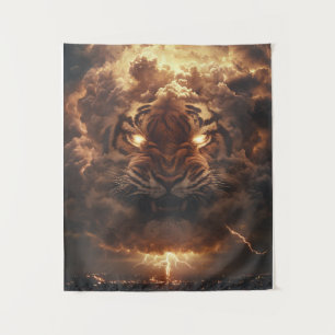 Tapete De Parede Tigre Trovão Erguendo-se da Tempestade