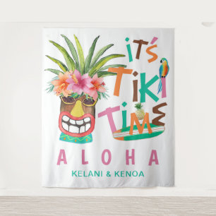 Tapete De Parede Tiki Luau   Praia Tropical Aloha