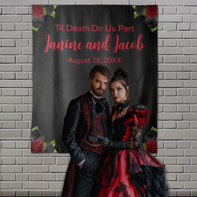 Tapete De Parede Til Death Do Us Part Gothic Rosa Foto Backdrop (Criador carregado)