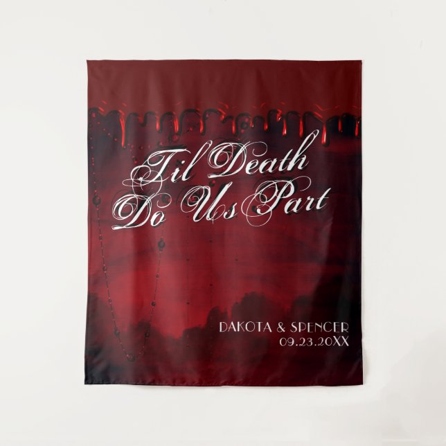 Tapete De Parede Til Death Nos Parte | Booth de fotos preto e verme (Frente)