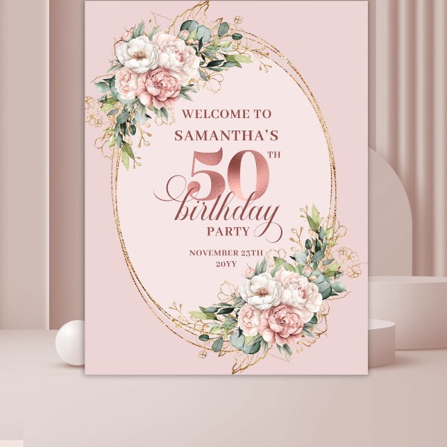 Tapete De Parede Timeless Rose Gold Dusty Pink 50th Birthday Party  (Timeless Rose Gold Dusty Pink 50th Birthday Party Tapestry

)