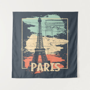 Tapete De Parede Tipografia de Paris: abstrato Eiffel poster.