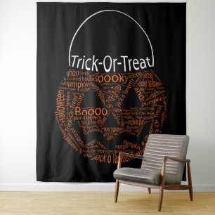 Tapete De Parede Tipografia De Pumpkin De Halloween De Truck Ou Tra
