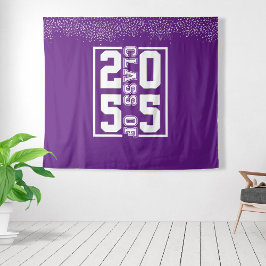 Tapete De Parede Típografia Esportiva de Turma de Graduação Branco 