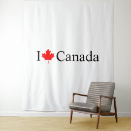 Tapete De Parede Tipografia Eu Amo Canadá com festa de folha de bor
