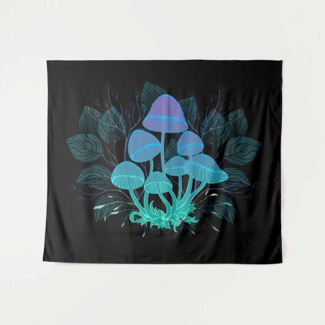 Tapete De Parede Toadstools em arbustos (Frente (Horizontal))