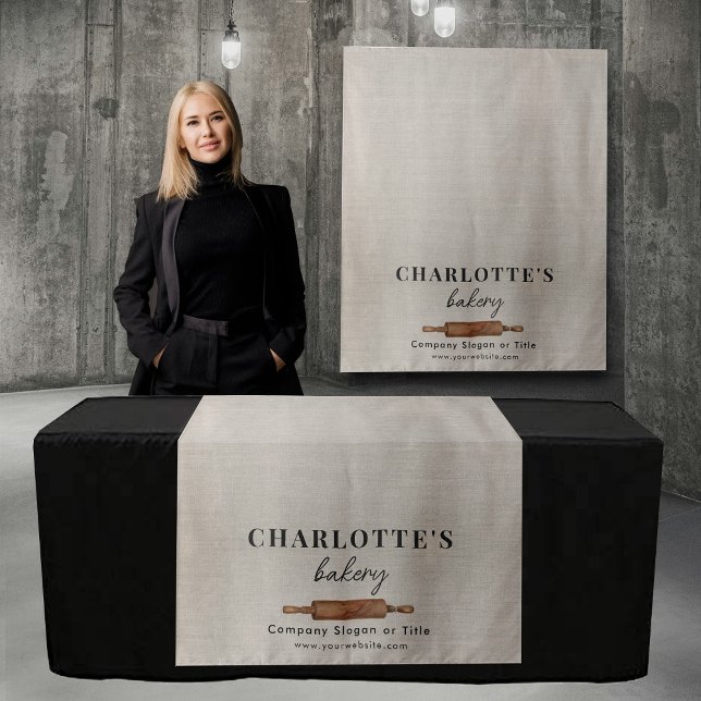 Tapete De Parede Toalha de Mesa Banner de Loja Pop Up em Linho de P (Pop Up Shop Table Runner Banner Bakery Linen Tapestry)