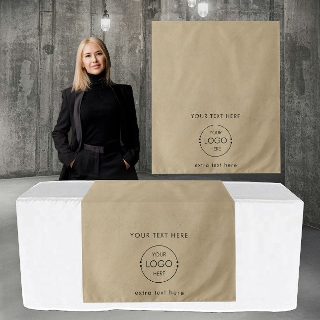 Tapete De Parede Toalhete de Mesa Banner de Loja Pop Up Logotipo Te (Pop Up Shop Table Runner Banner Logo Text Kraft Tapestry)