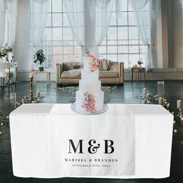 Tapete De Parede Toalhete de Mesa de Noivos com Monograma (Wedding Sweetheart Table Runner Decor Monogram Tapestry)