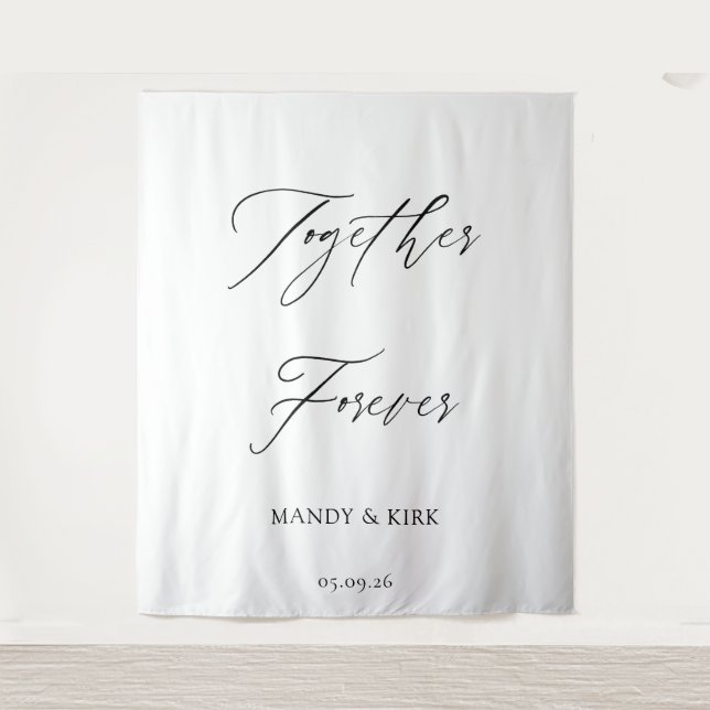 Tapete De Parede “Together Forever” Wedding Backdrop Banner  (Frente)