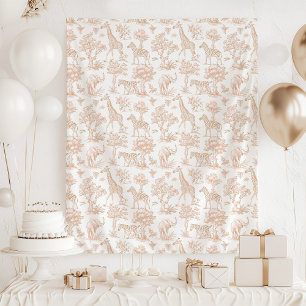 Tapete De Parede Toile de Jouy Safari animais Boho chá de fraldas
