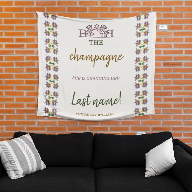 Tapete De Parede Tômbando o champanhe de mudança de sobrenome Chá d (She’s changing her last name — let’s toast to forever)