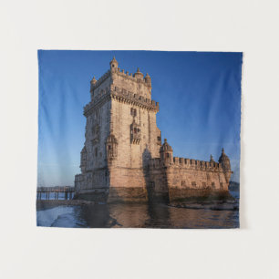 Tapete De Parede Torre de Belem ao pôr do sol em Lisboa, Portugal
