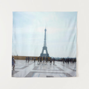 TAPETE DE PAREDE TORRE EIFFEL POR TRÁS DE CONSTRUÇÃO CONCRETA