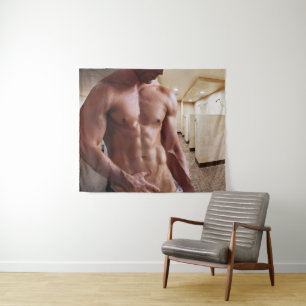 Tapete De Parede Torso masculino musculoso sem camisa do SlipperyJo