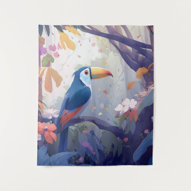 Tapete De Parede Toucan Bird Retrait Animal Painting Willife Free (Frente)