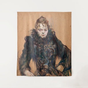 Tapete De Parede Toulouse-Lautrec - Mulher com um Boa Preto