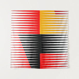 Tapete De Parede Trabalho de arte vermelho, preto e amarelo