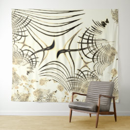 Tapete De Parede Traços curvos castanho-castanho-rosado, fundo clar