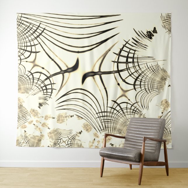 Tapete De Parede Traços curvos castanho-castanho-rosado, fundo clar (In Situ (Horizontal))