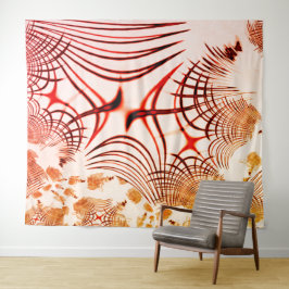 Tapete De Parede Traços curvos em castanho-vermelho cruzado, efeito