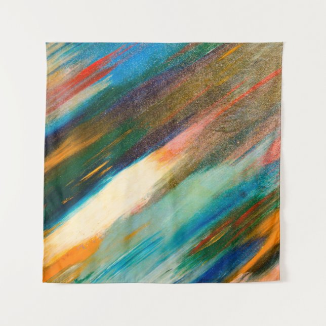 Tapete De Parede Traços de aquarela diagonal longos multicoloridos  (Frente)