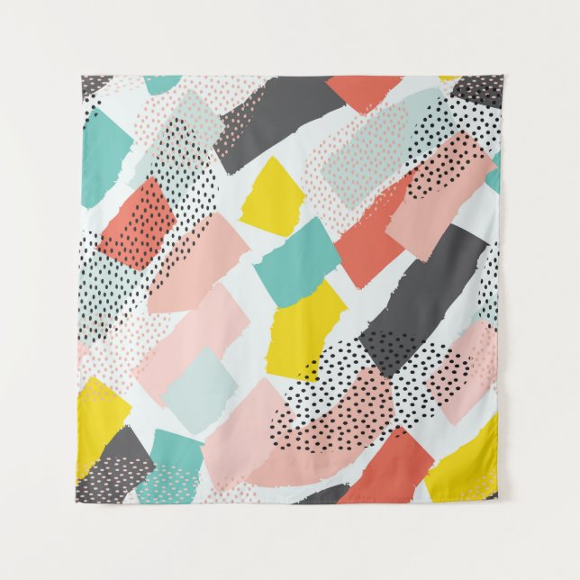 Tapete De Parede Traços de pincel: padrão de safra. (Frente)