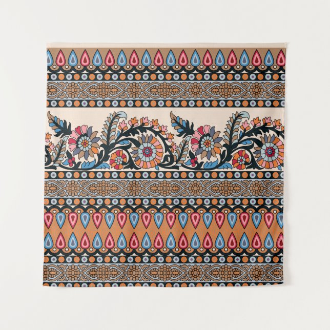 Tapete De Parede Tradicional Mughal Border Designart, sem descontin (Frente)