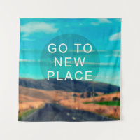 Travel inspiration quote - Go to new place. Retro