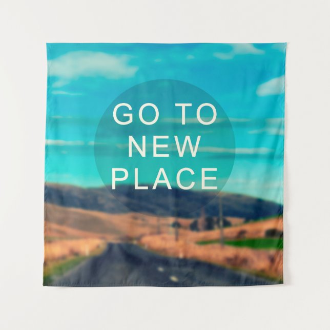Tapete De Parede Travel inspiration quote - Go to new place. Retro  (Frente)