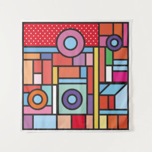 Tapete De Parede Trendy geometric elements memphis design. Retro st