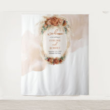 Trendy terracotta burgundy arca pampas