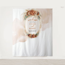 Tapete De Parede Trendy terracotta burgundy arca pampas