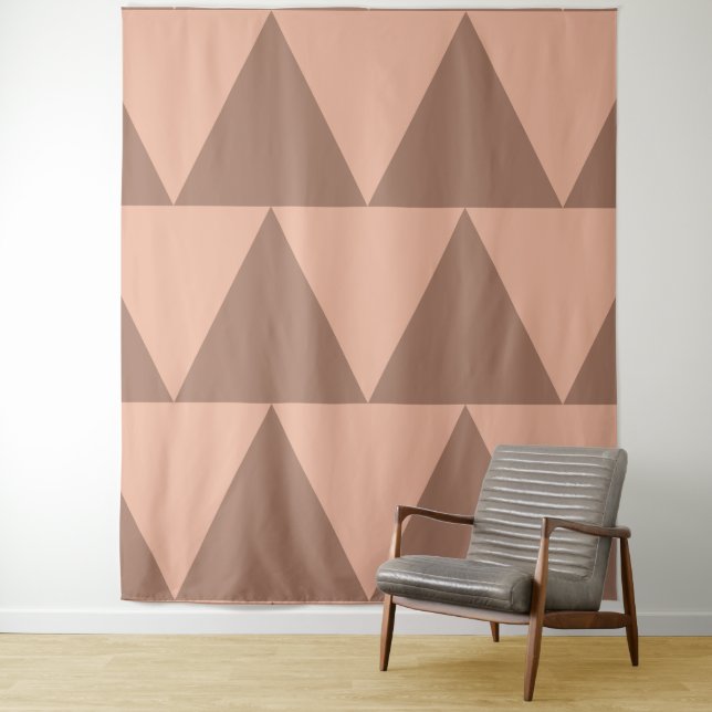 Tapete De Parede Triângulos Grandes Geométricos Mocha Mousse Rosa D (In Situ)