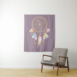 Tapete De Parede Tribal Dreamcatcher Boho Purple