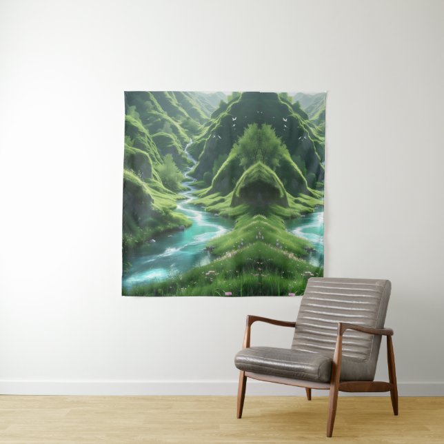 Tapete De Parede "Trilhos Tranquilos - Paisagem Fluvial Encantada (In Situ)